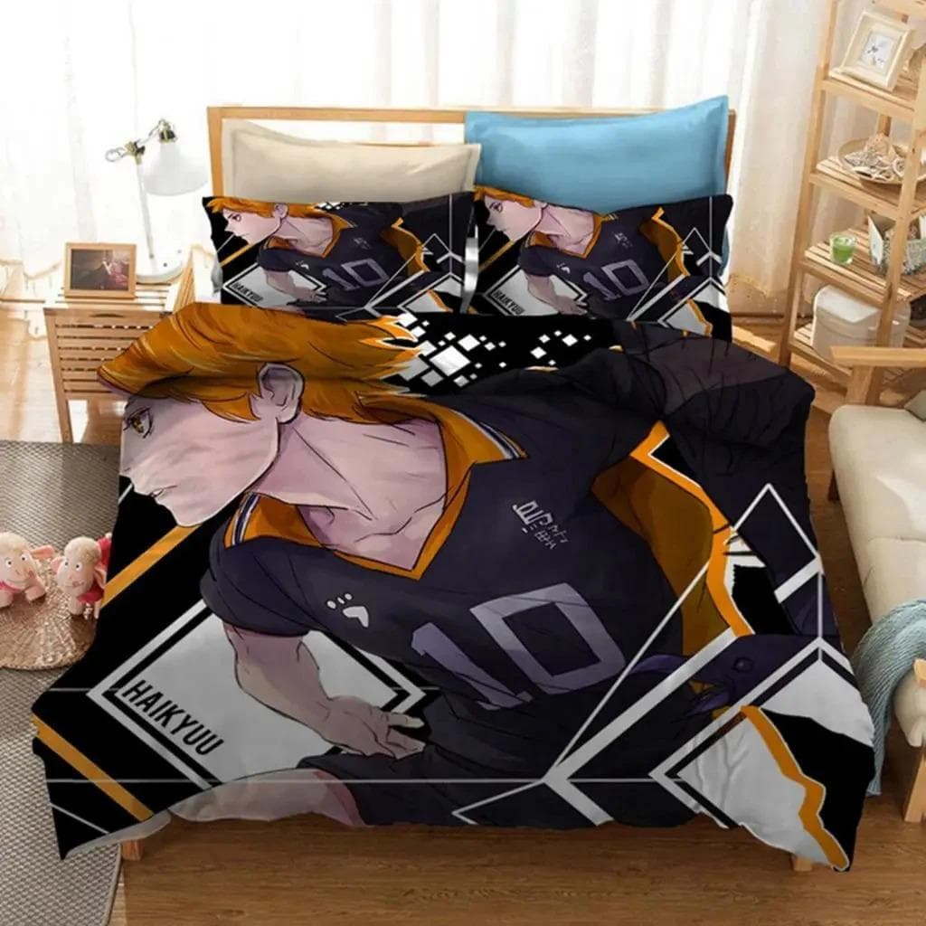 Anime Haikyuu Bedding Set Boys Girls Twin Queen Size Duvet Cover Pillowcase Bed Kids Adult Fashion Home Textileextile 70x133cm 2pcs