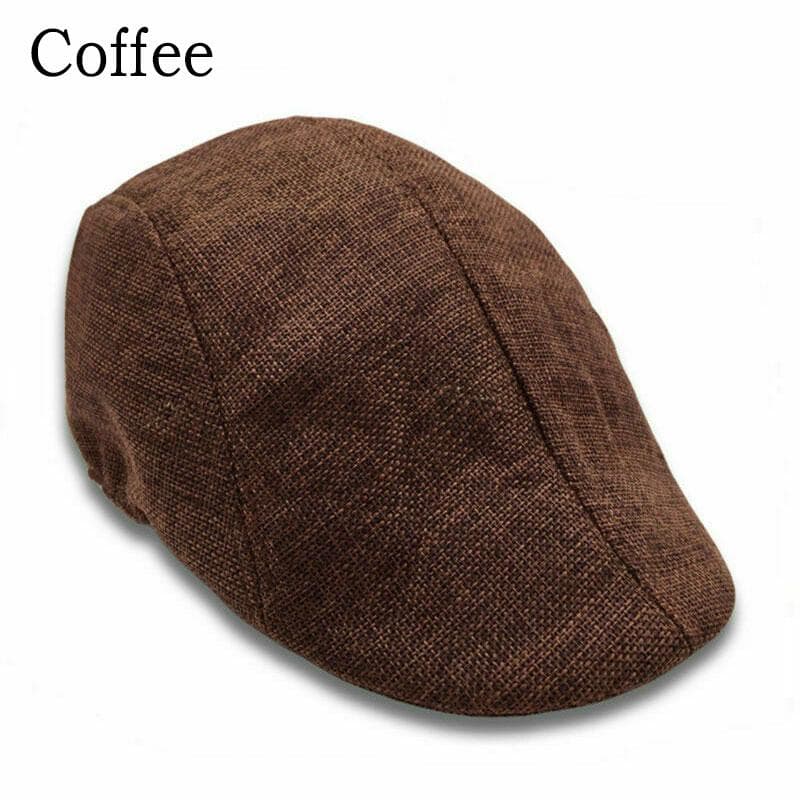Mens Classic Beret Cabbie Hat Flat Cap Golf Driving Hat Caps Peaky Boys Country Newsboy coffee