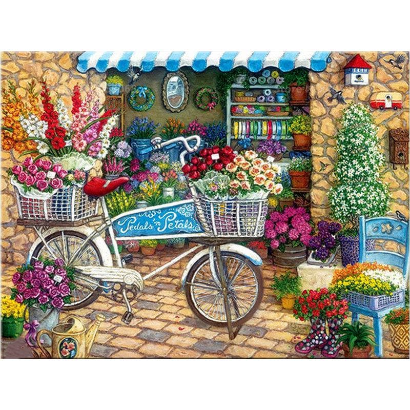 5D Diamond Painting Bicycle Flower Cross Stitch 20X30CM