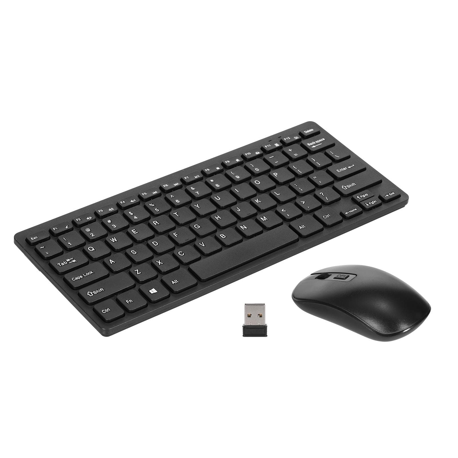 KM901 Keyboard Mouse Combo 2.4G Wireless 78 Key Mini Keyboard and Mouse Set Portable Office Combo black