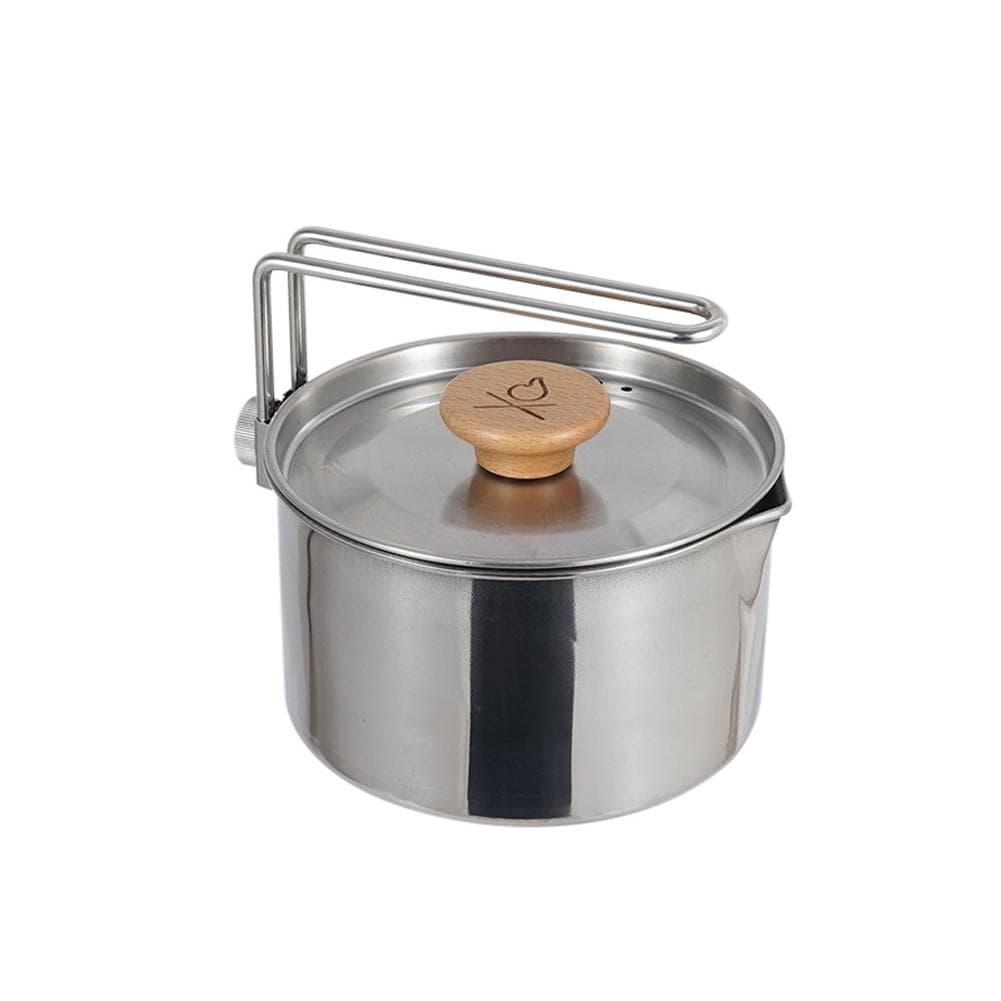Stainless Steel Kettle Outdoor Camping Pot Portable Mountaineering Trekking Cooking Tool Travel multicolour