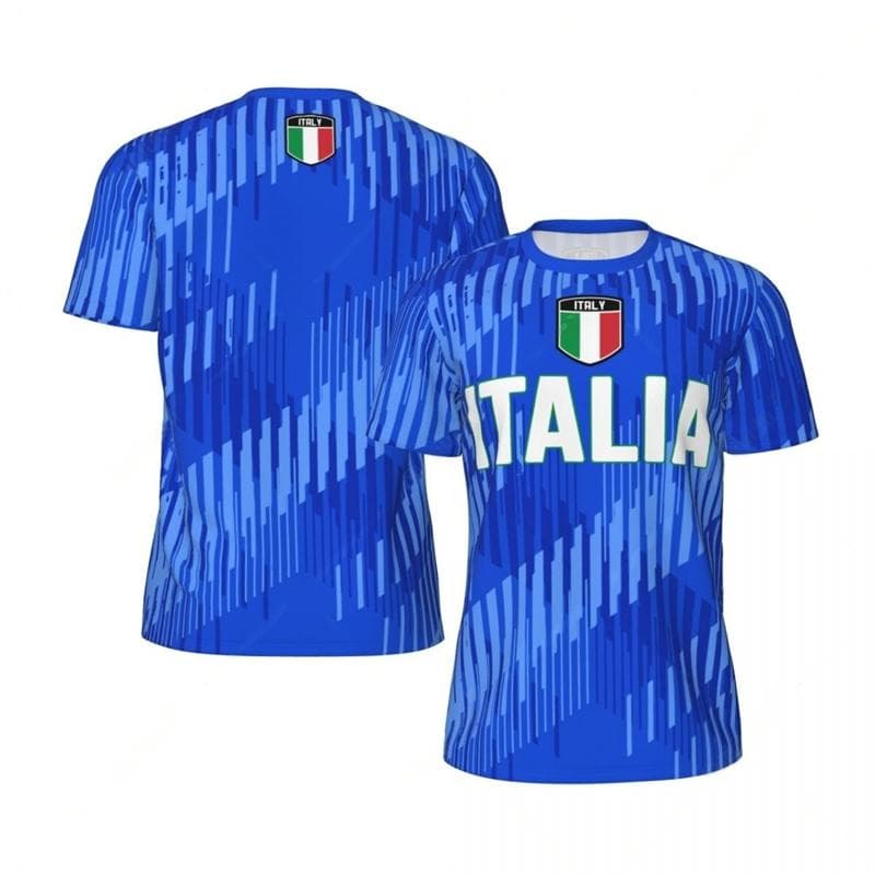 Italia Flag 3D Printed Jersey Summer Fashion Short Sleeve Casual Mens Sports T Shirt Quick Dry Breathable Football T-shirts S