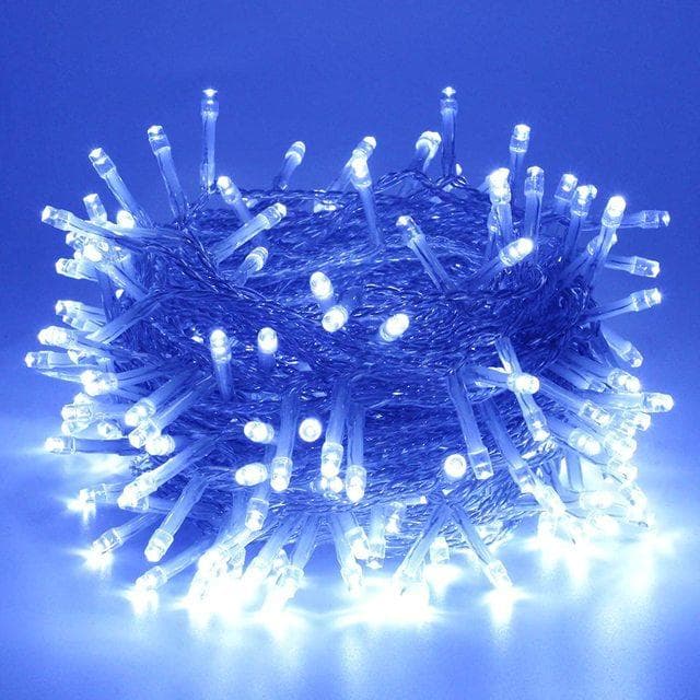 10-30M Led Fairy String Lights Christmas Tree Decorations Indoor Xmas for Garden Outdoor Waterproof Party Festoon 30M 300LED-EU Plug blue
