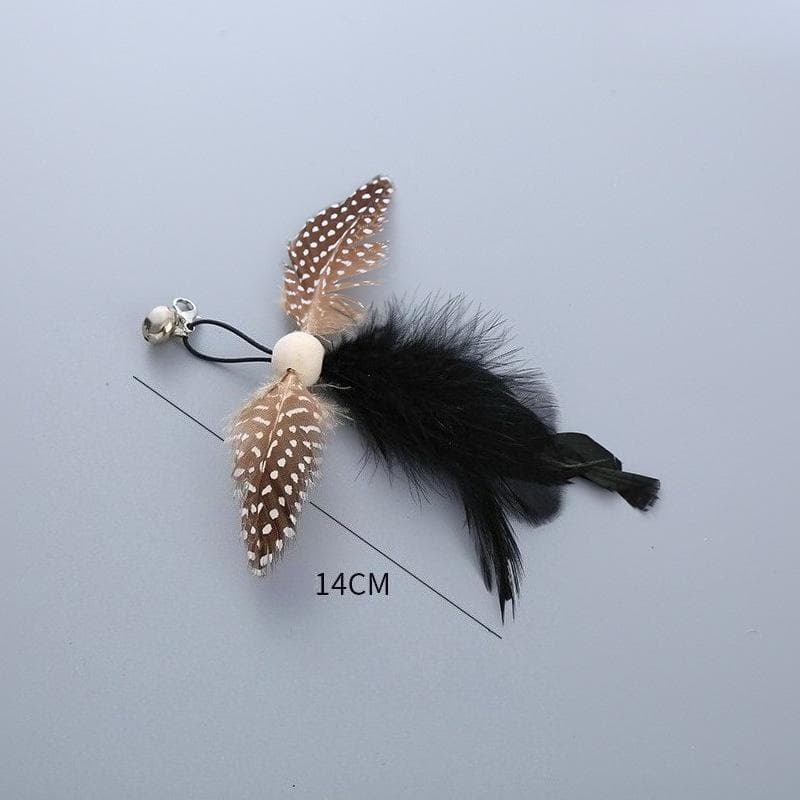 1pc Black Winged Flying Insect Teaser Wand Refill Head, Hang on Cat Tree