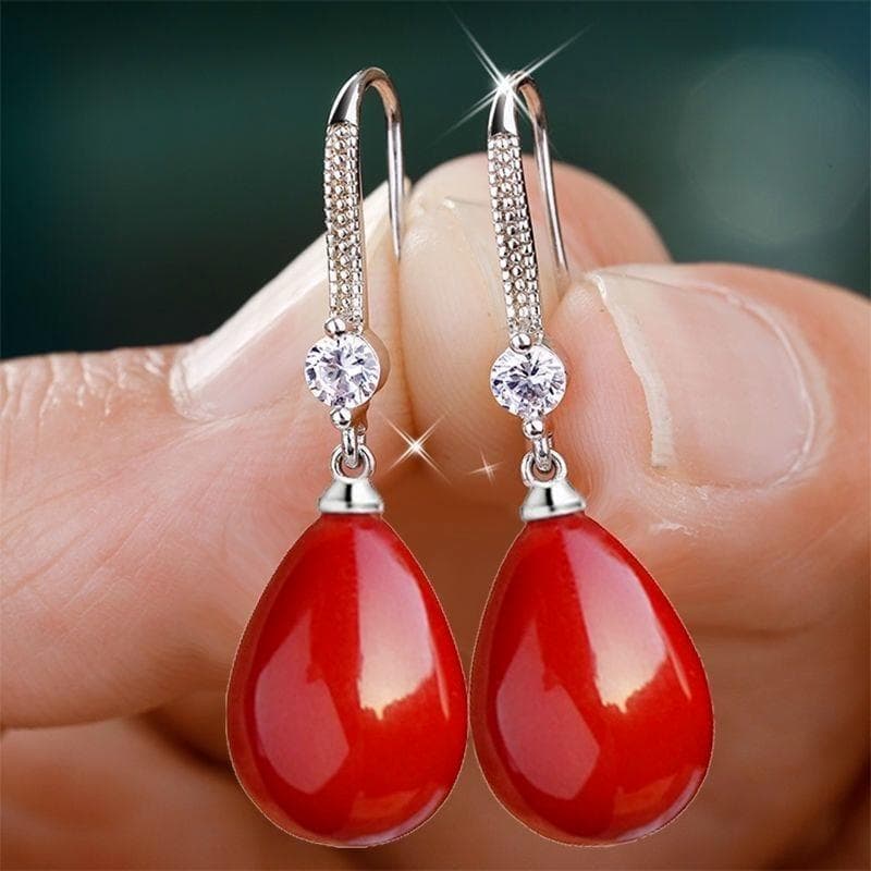 Fashion Silver Color Waterdrop Imitation Pearls Drop Earrings for Women Elegant Shinying Round Imitation Pearls Stud Earrings 2