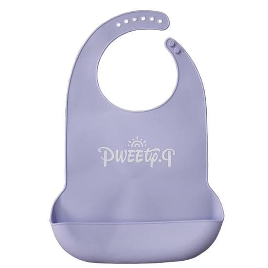 Waterproof Adjustable Silicone Adult Bib Flexible Reusable Mess-proof Easily Wipe Clean Senior Elderly Bib XL purple