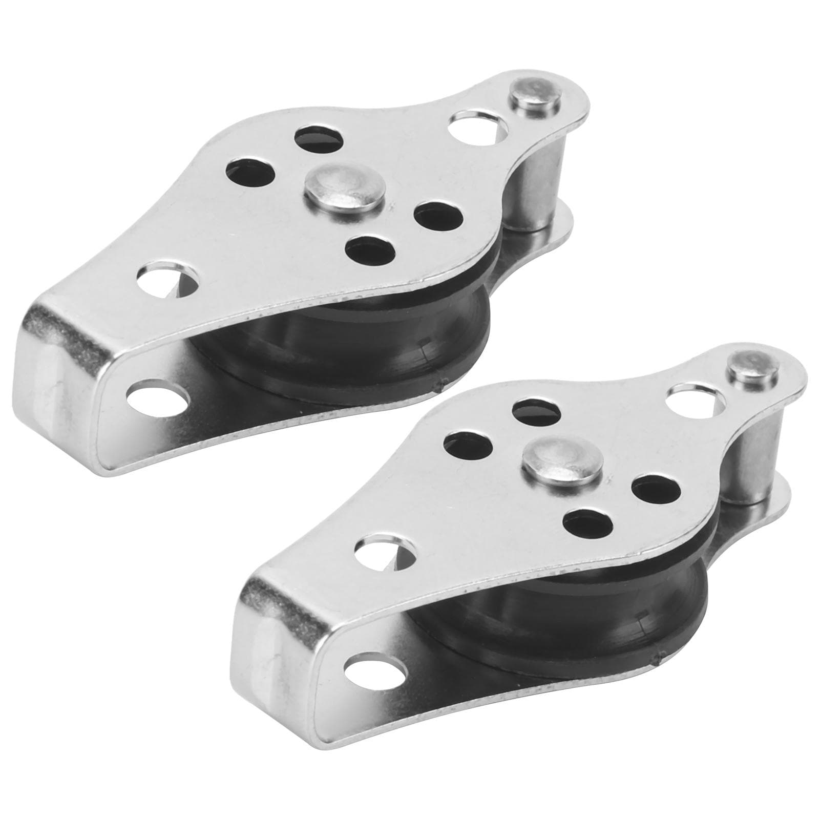2pcs Pulley Block with Nylon Sheave Stainless Steel Rope Pulley Nylon Blocks for Kayak Boat