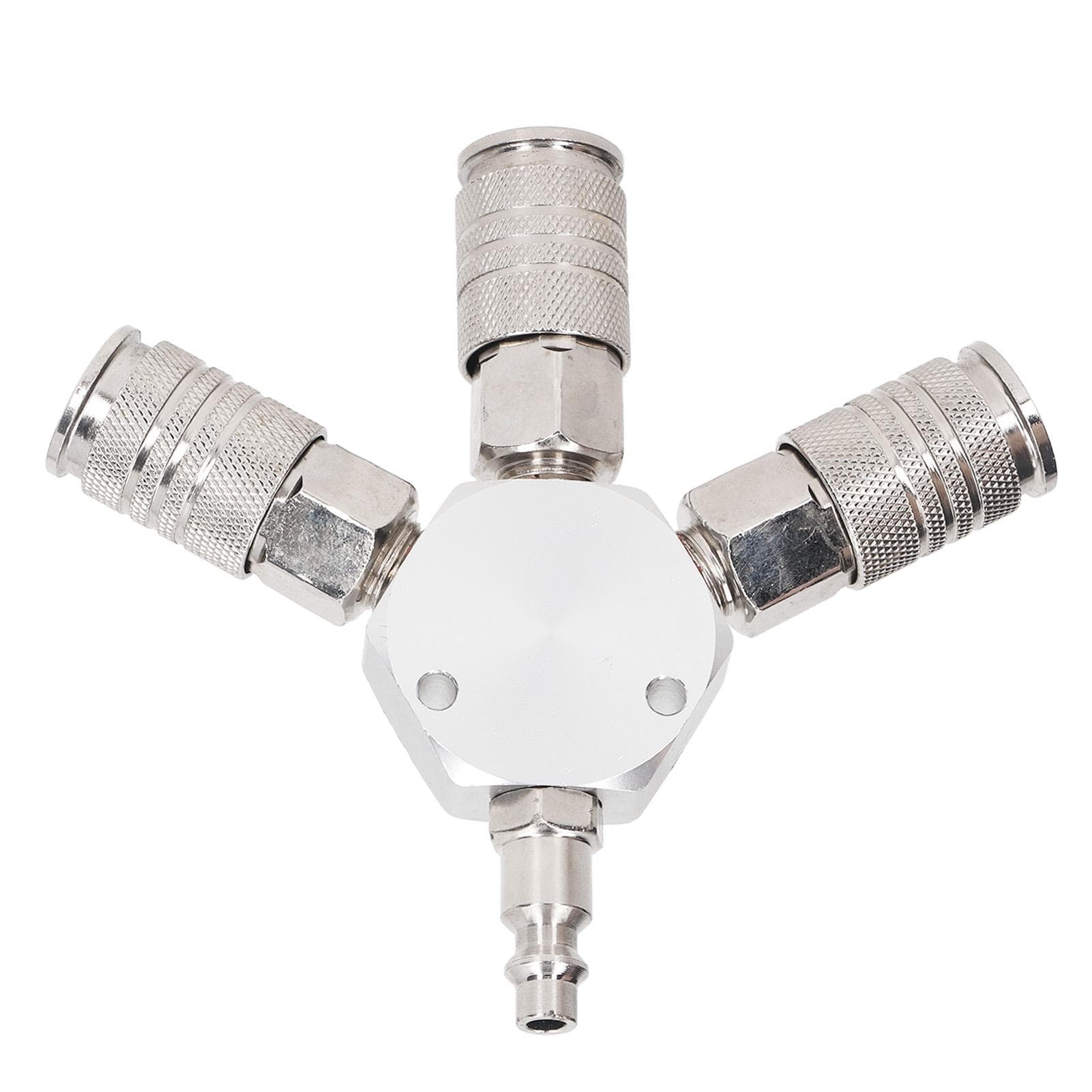 3 Way Air Splitter 14 Inch NPT Male Thread 3 Way Manifold Aluminum Alloy Pneumatic Fitting for