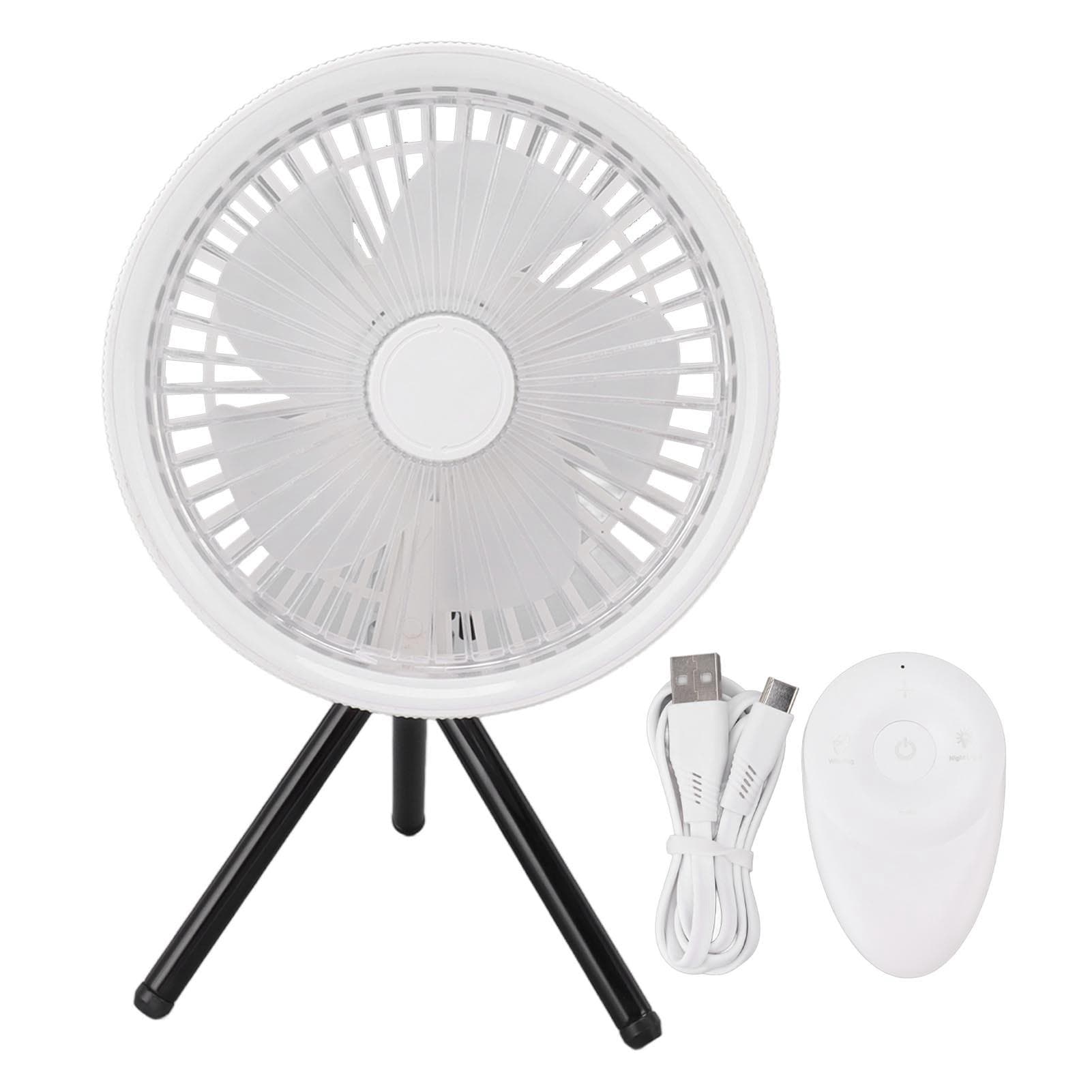 Tripod Stand Fan USB Rechargeable Retractable Portable Camping Fan Hanging Fan with Remote Control