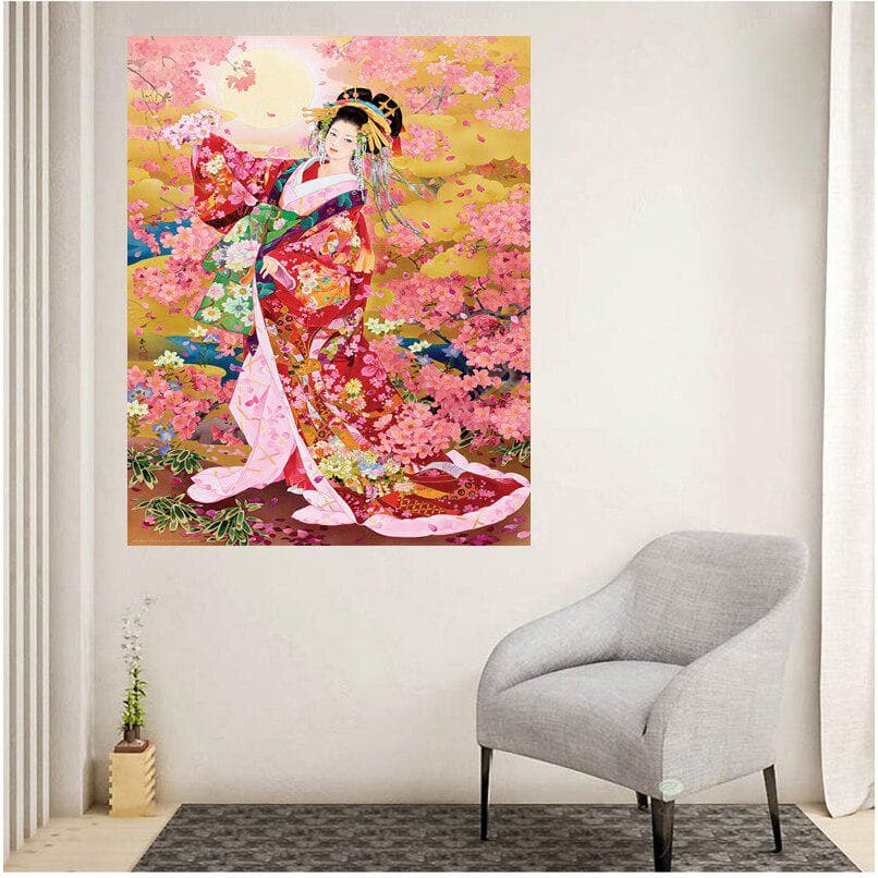 Round Diamond Flowers DIY Diamond Painting Girl Cross Stitch Picture of Rhinestone Home Decoration 20X30CM