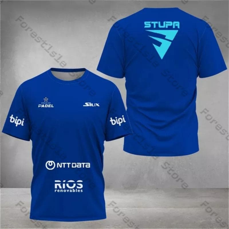 Siux Stupa Padel Tennis Sportswear Badminton Training Suit Men's T-Shirt Casual O-Neck Short Sleeve Sports Top Adult Child Size L