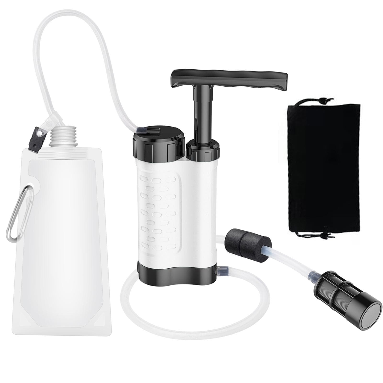 Water Purifier Pump Water Filtration System with 0.01 Micron Water Filter Portable Outdoor white
