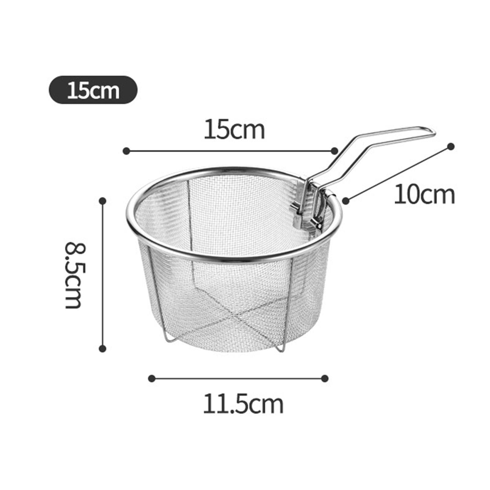 Frying Net Filter Stainless Steel Round Vegetable and Fruit Drain Basket Multifunctional Kitchen Tools for Home Cooking