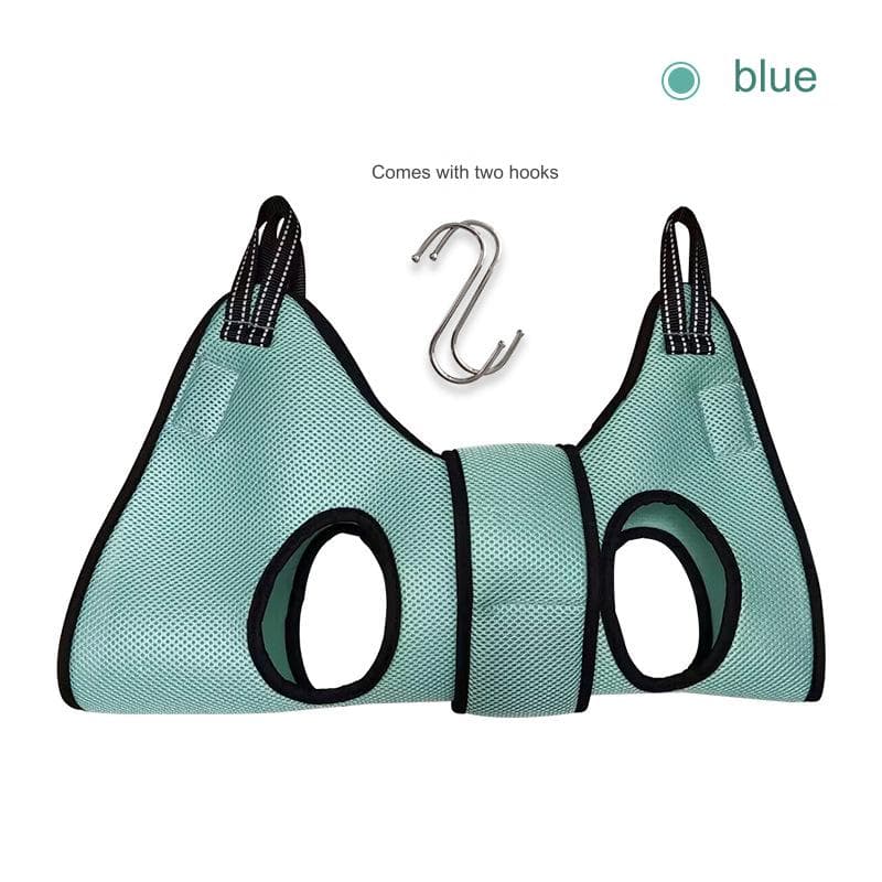 Dog Cat Grooming Hammock Fixed Bath Bag for Nail Cutting Anti Scratch Cat Trimming Restraint Bag Cat Beauty Hanging Pet Supplies M lake blue