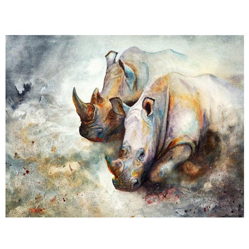 5d Diy Diamond Painting Rhinoceros Animal Square Round Full Diamond Embroidery Cross Stitch Decor 20X30CM