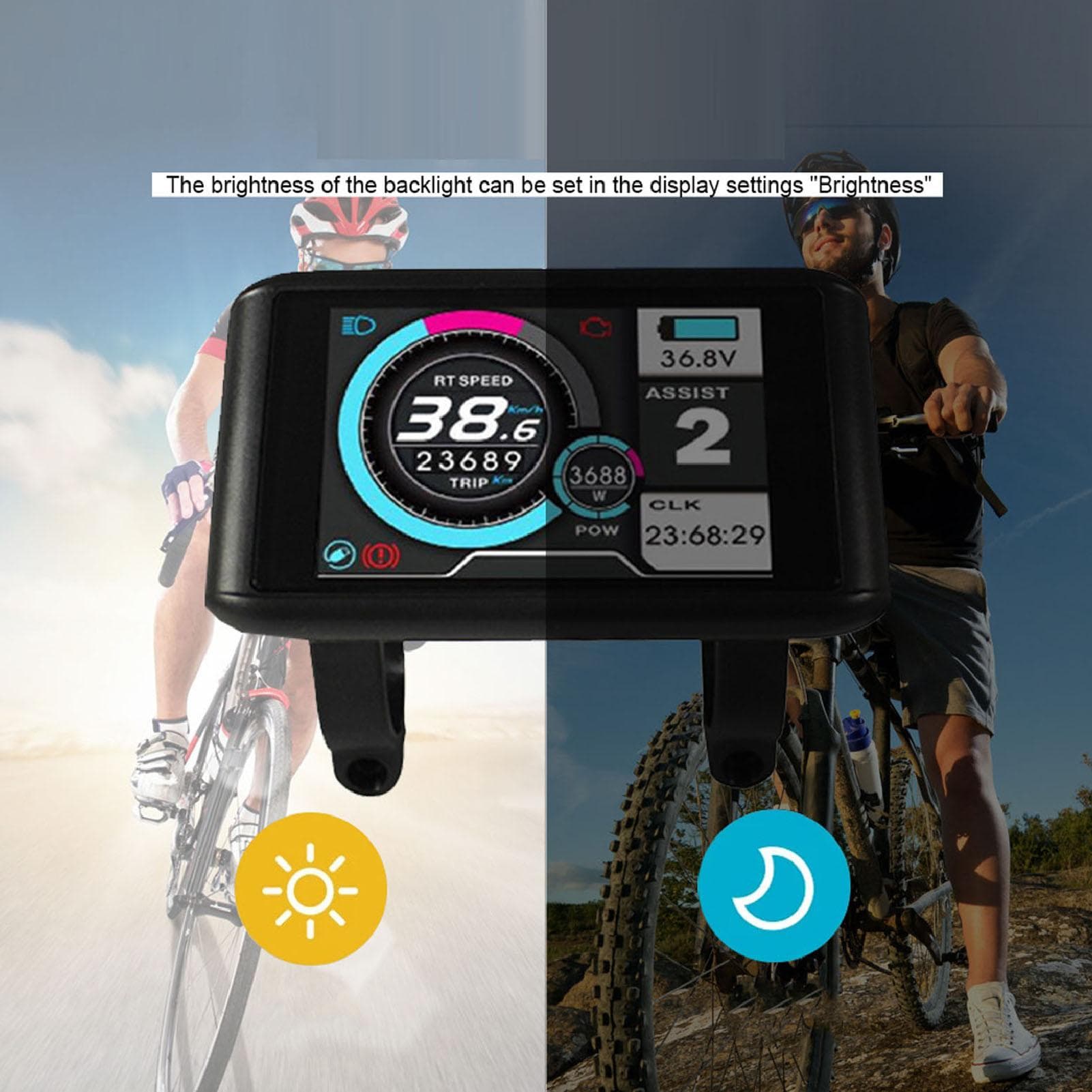Electric Bike Conversion Kit 26A 3 Modes Controller UKC1 Display Panel 108 2 Thumb Throttle F 8C