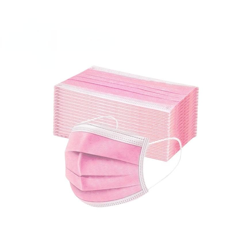 50-200PCS Adult Disposable Non-woven 3-layer Filter Mouth Mascarillas Face Mask Breathable Multicolor Mask 50pcs pink