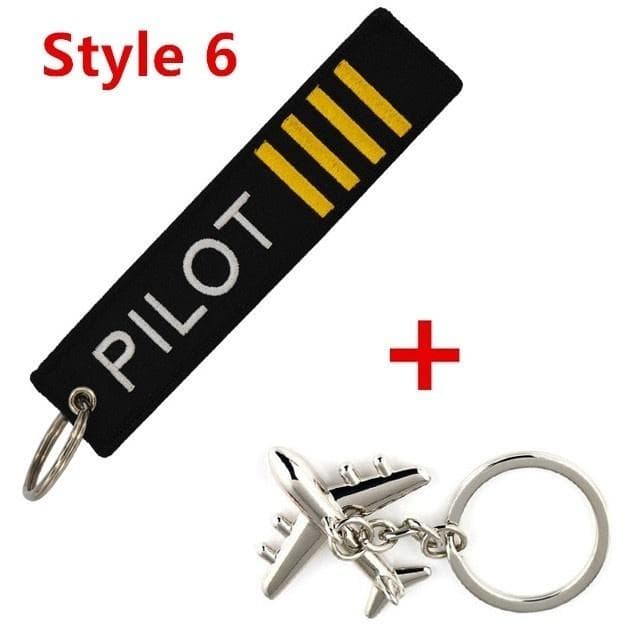 Remove Before Flight 2 In 1 Embroidery Keyring Chains with Aircraft Model Metal Gift Flight Keychains style 6