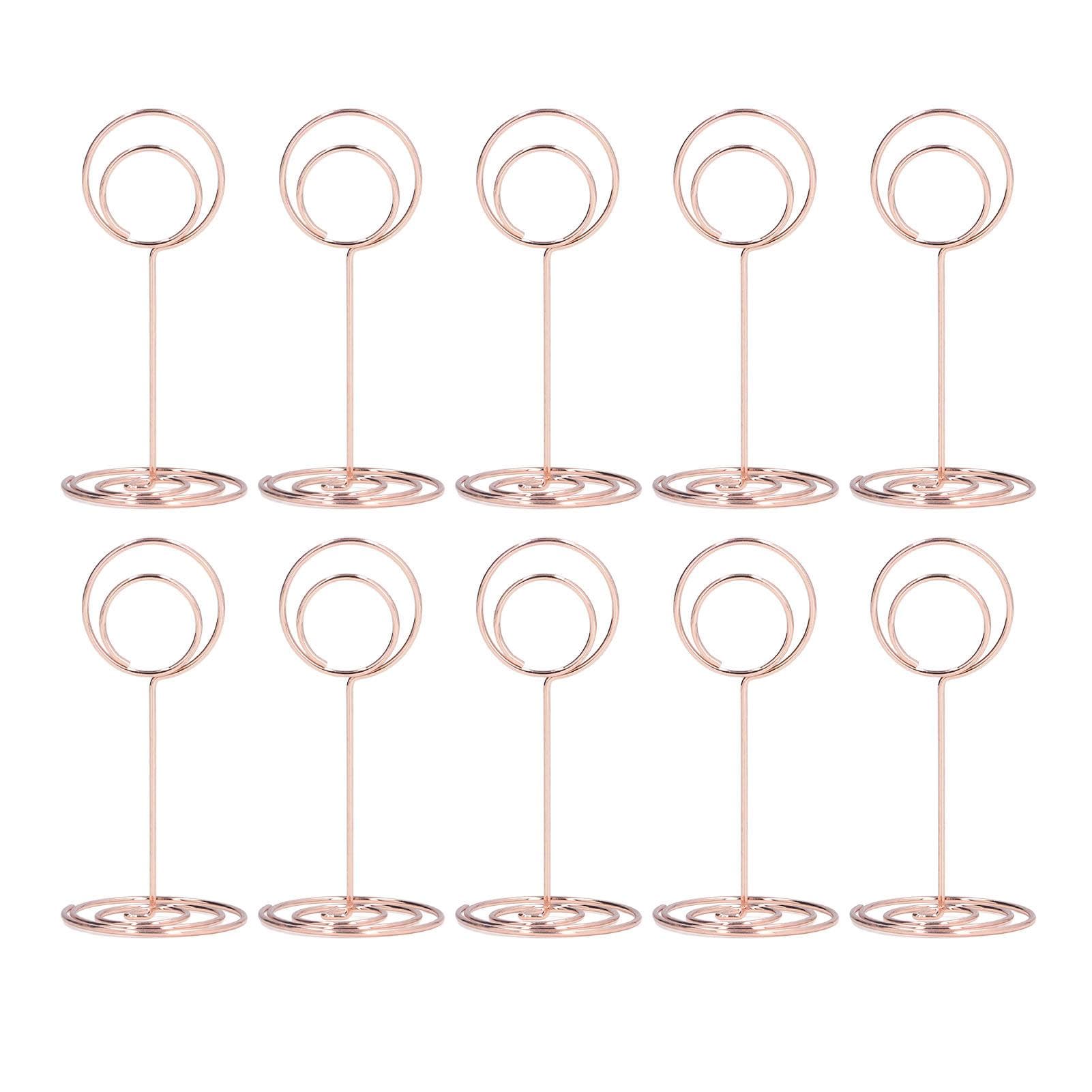 10pcs Table Number Holder Round Base Electroplating Process Elegant Cute Shape Home Ornaments for rose gold