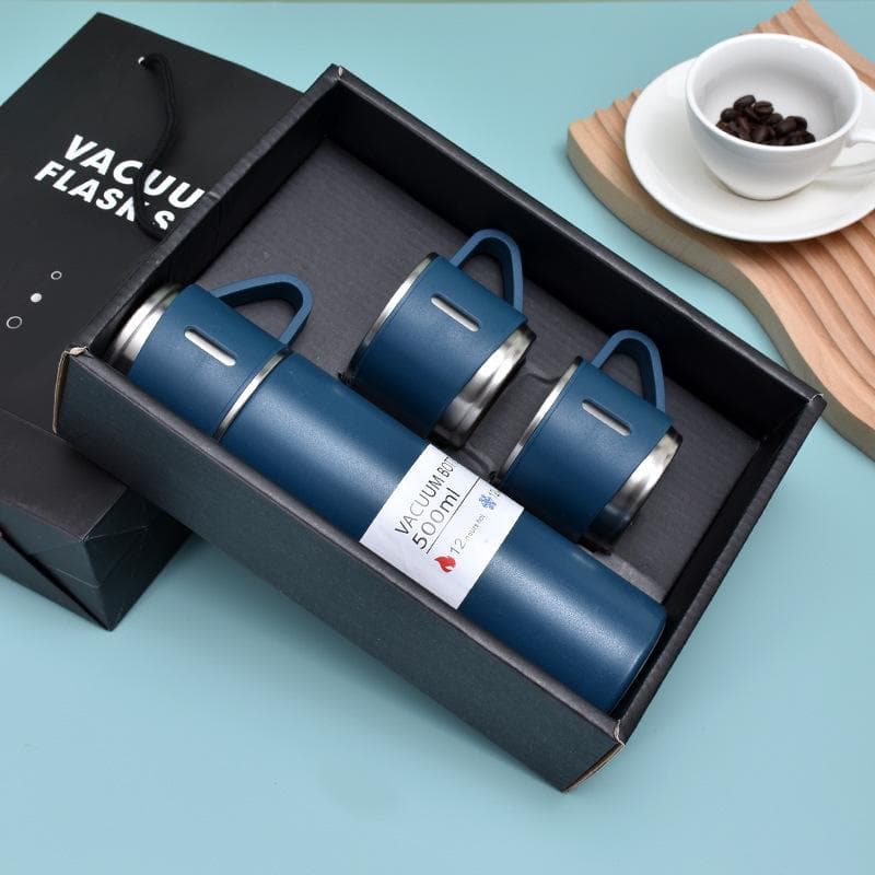 500ML Stainless Steel Vacuum Flask Gift Set Office Business Style Thermos Bottle Outdoor Hot Water Thermal Insulation Couple Cup 500ml