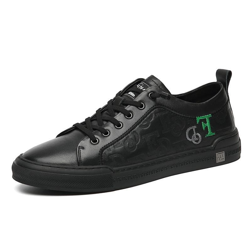 Genuine Leather Skate Shoes Men's Shoes European Station Trend Shoes  Spring and Autumn New Top Layer Cowhide Casual Men's White Shoes 43