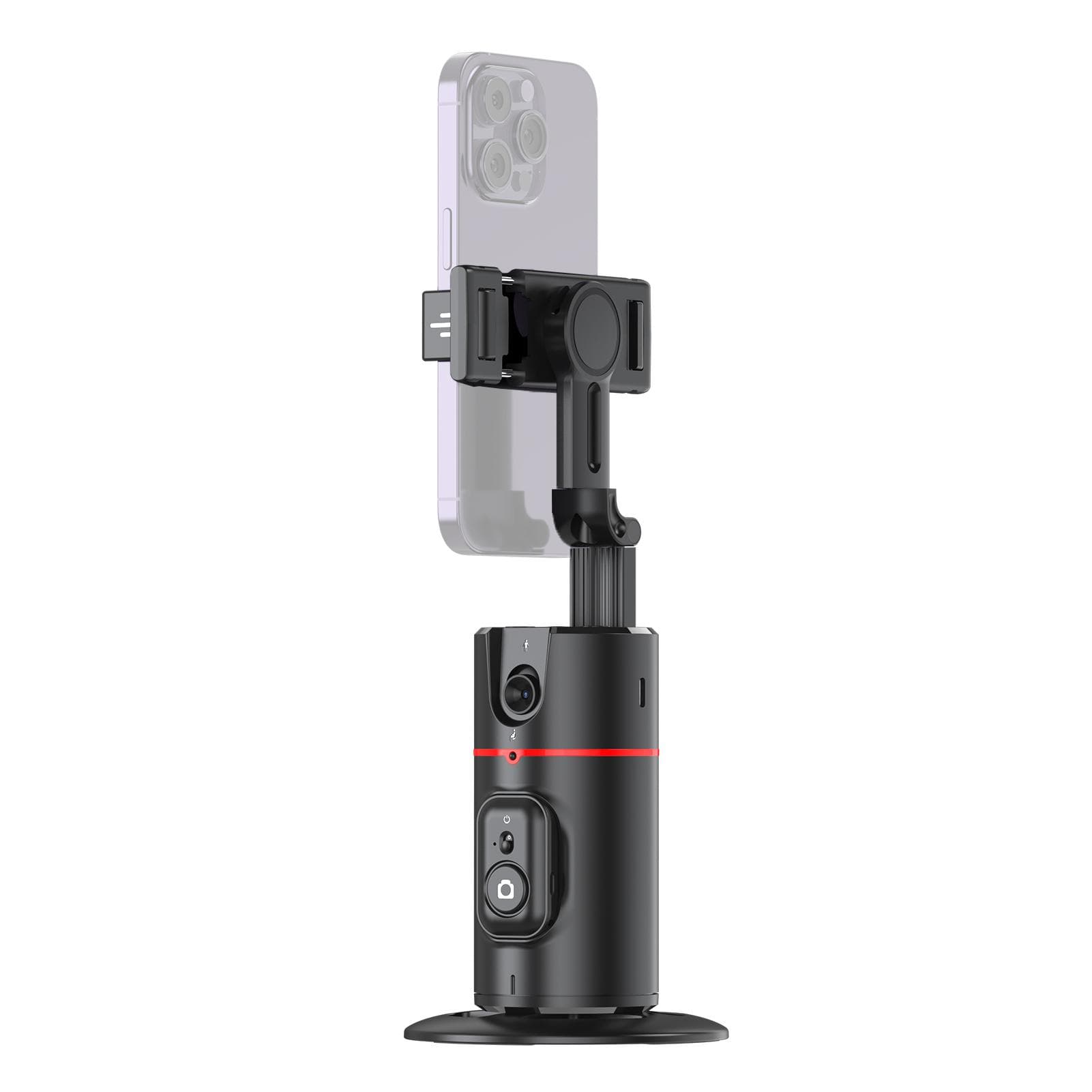 Auto Face Tracking Tripod Auto-tracking Phone Holder Desktop Selfie Gimbal Stand 360 degrees Rotatable black