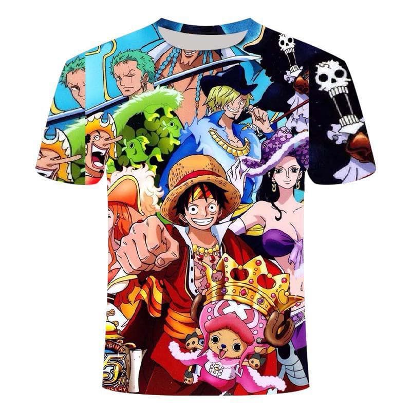 New Anime Peripheral Protagonist Luffy 3D Printed T-shirt One Piece Cartoon Men's T-shirt S