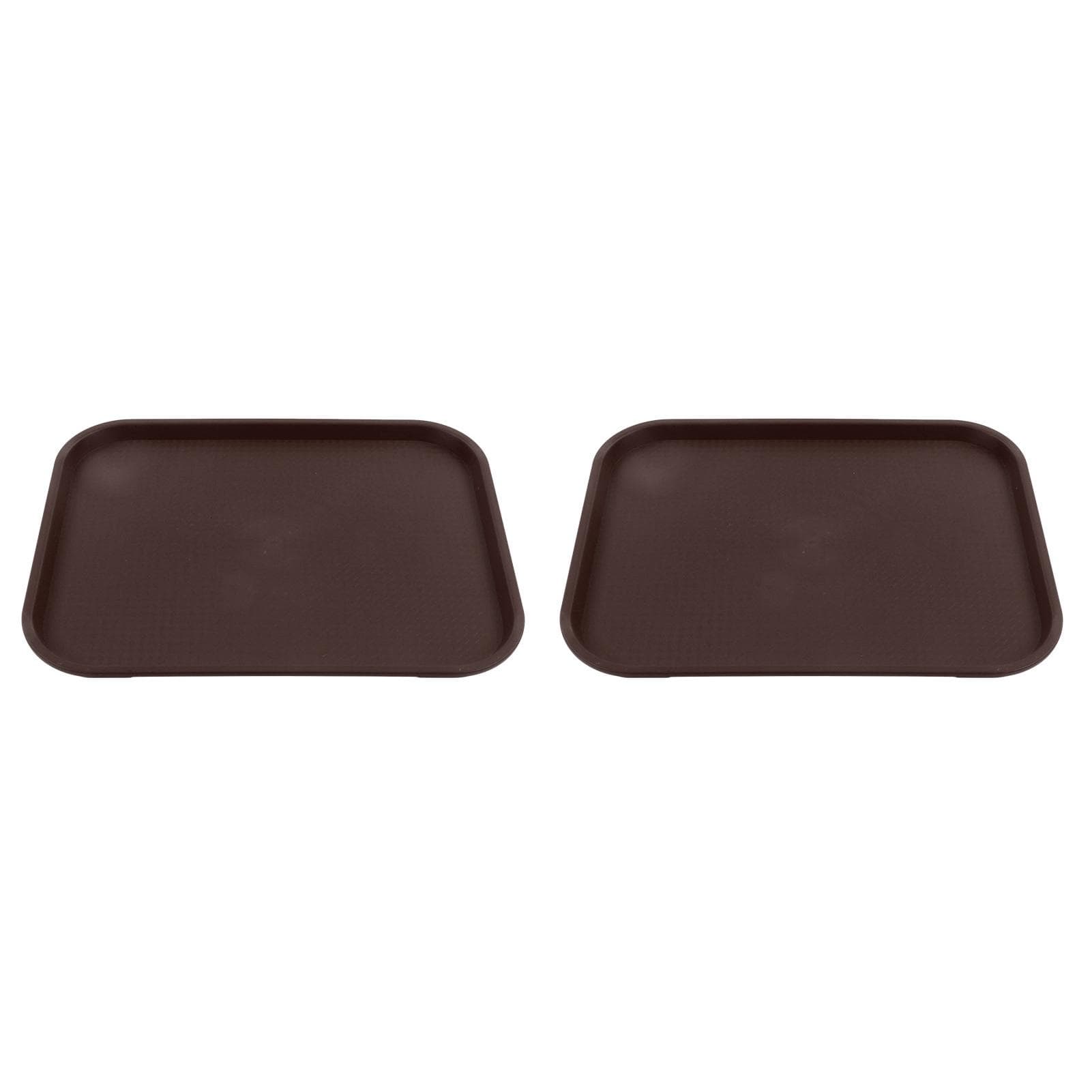 2Pcs Fast Food Tray Stackable Rectangular Light Weight Anti Slip PP Food Service Tray for