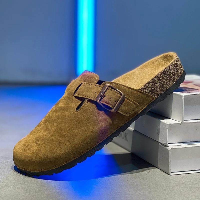 LATV Fashion Men Clogs Shoes Outdoor Classic Cork Slide With Arch Support Beach Sandals Cork Suede Mules Slippers For Women 47