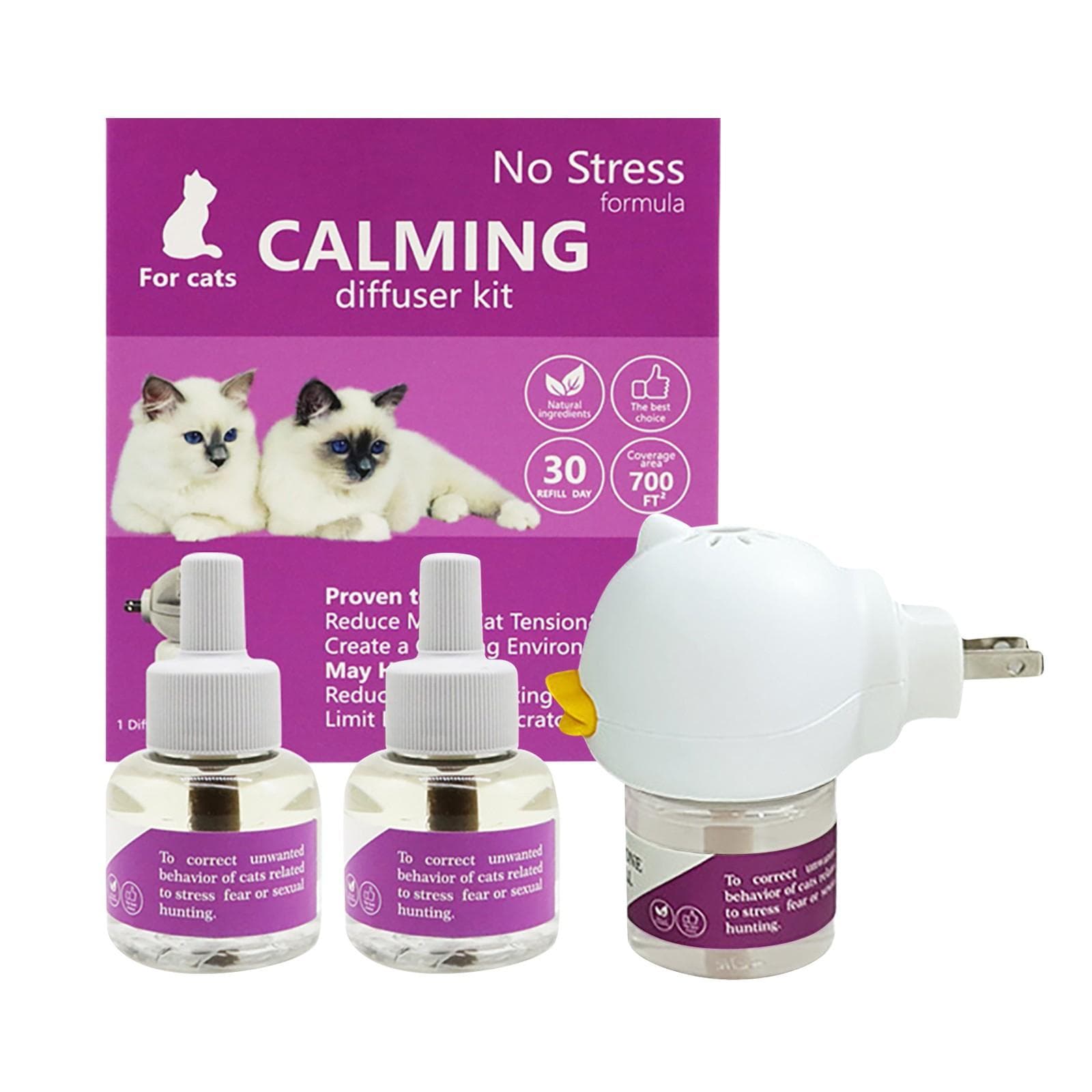 96ML 1 Diffuser 2 Soothing Liquid Pheromones Emotion Stabilizing Anti-Stress Electric Heating Cat Soothing Pheromone Soothing Agent Set