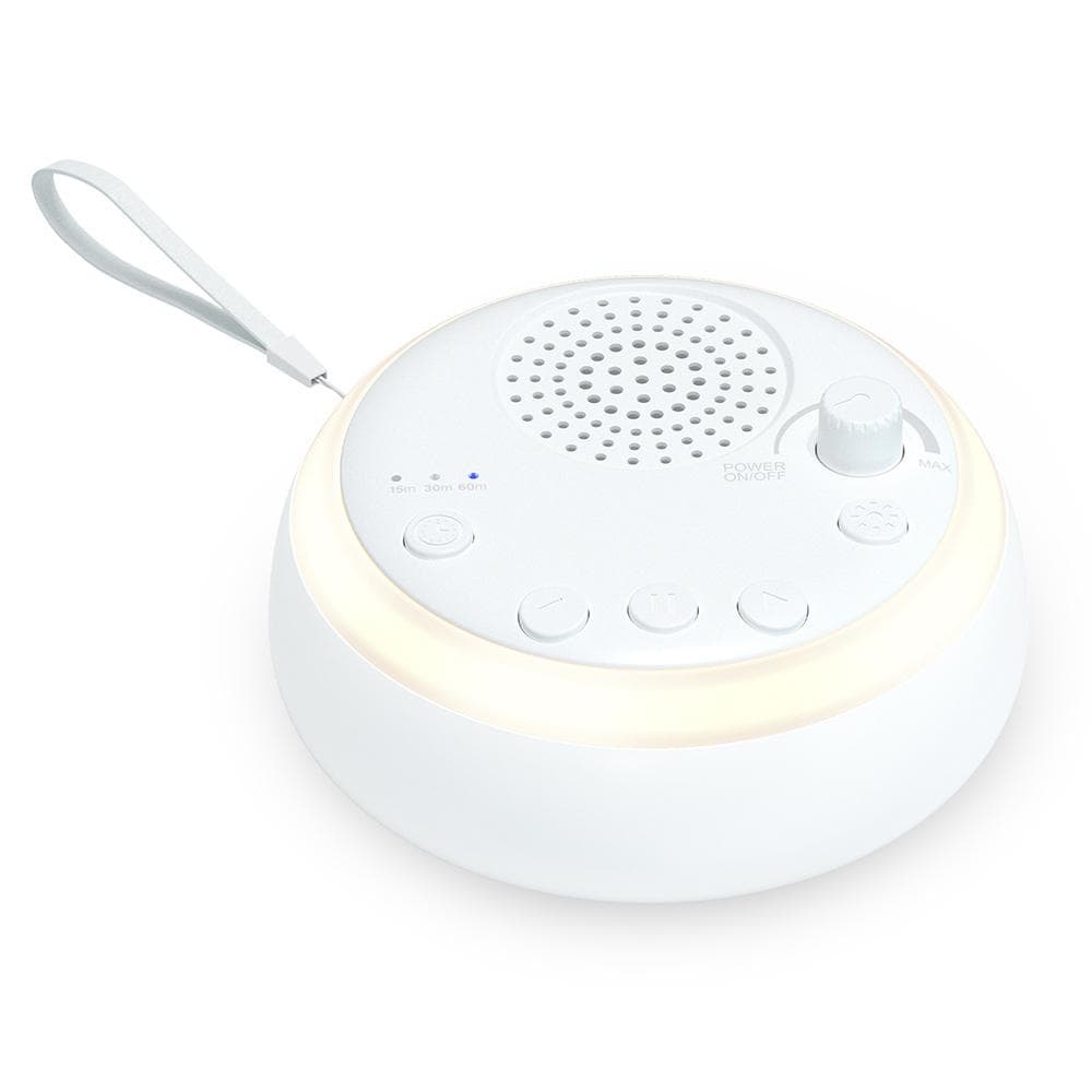 Desktop White Noise Machine Mini Baby Sleep Machine Built-in Night Light 16 Soothing Sounds white