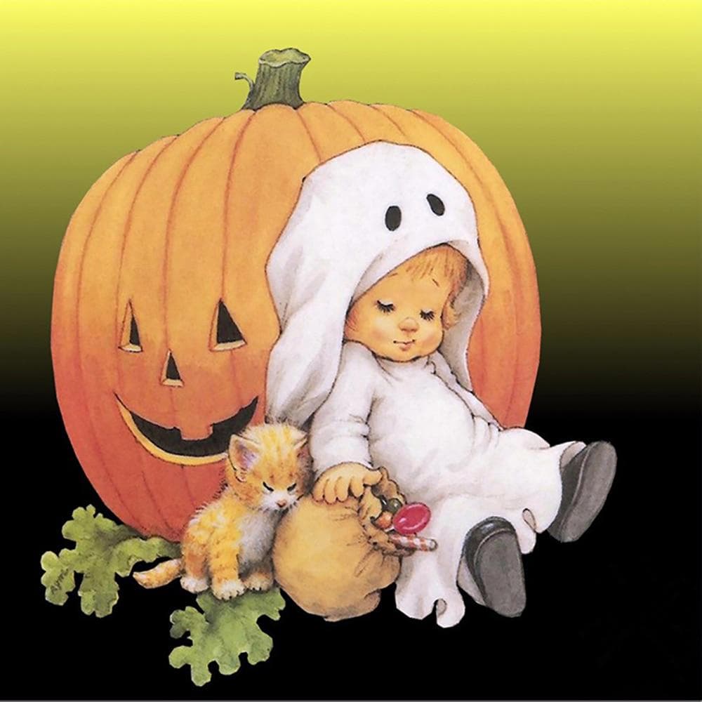 5D DIY Diamond Painting Pumpkin children Embroidery Cross Stitch Rhinestone Mosaic Home Decor 30X30CM