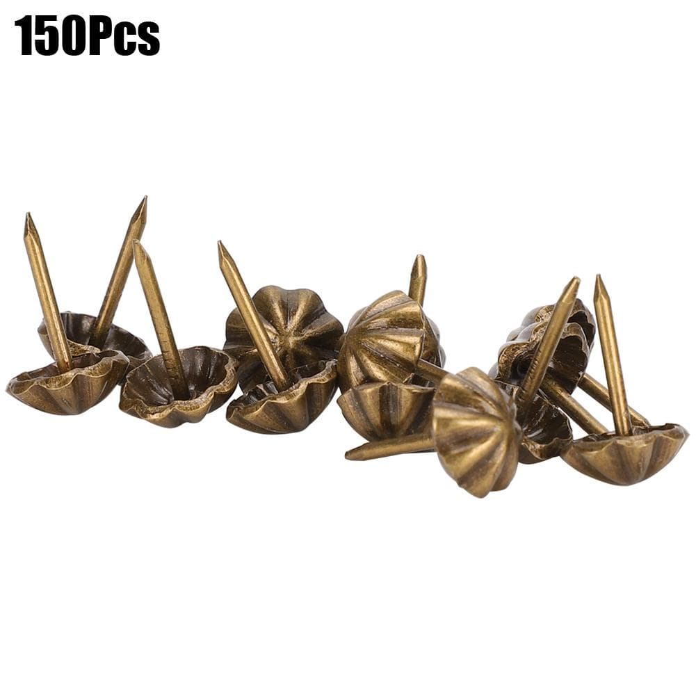 150PCs Upholstery Nails Retro Glossy Pattern Sofa Decor DIY Clothing Accessories Iron 11MM