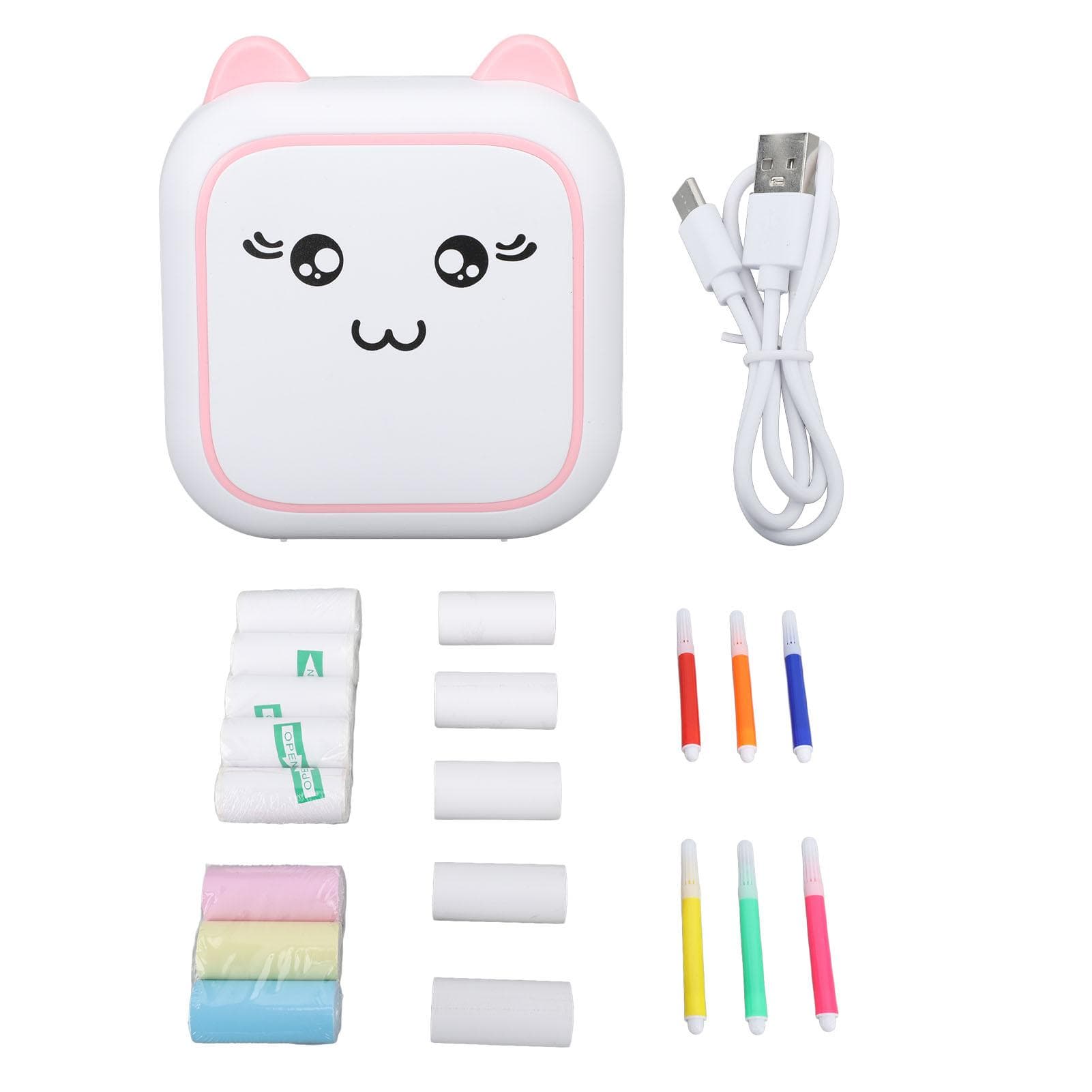 Bluetooth Mini Pocket Printer Portable Thermal Printer with Printing Paper for Notes Journal Memo pink