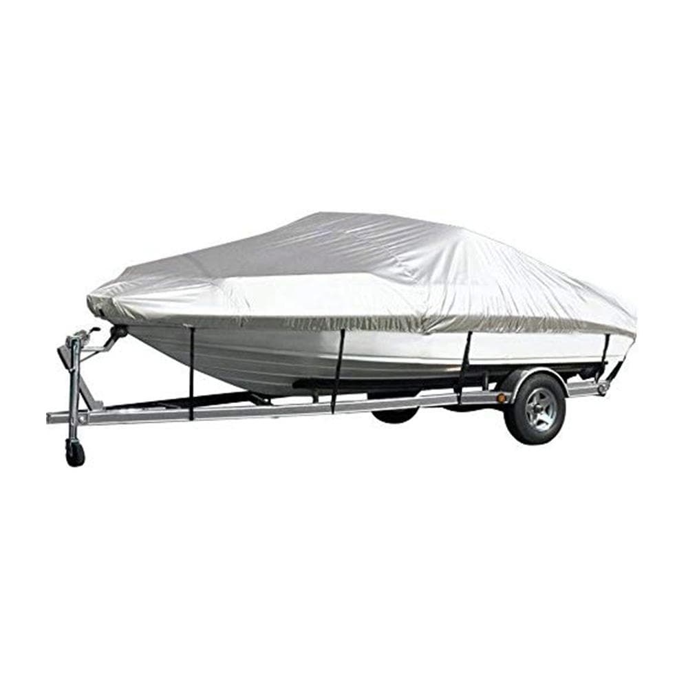 Boat Cover Yacht Outdoor Protection Waterproof Heavy Duty Silver Reflective 300D Oxford Fabric 17-19FT silver