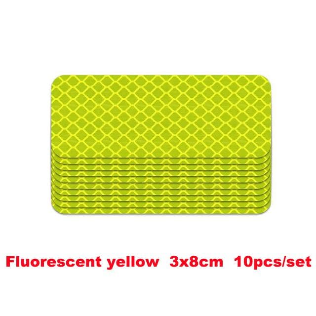 10PCS/Set Car Bumper Reflective Stickers Reflective Warning Strip Tape Secure Reflector Stickers Decals yellow