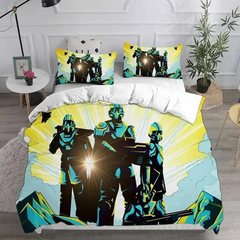 3D HELLDIVERS 2 Bedding Sets Comforter Quilt Bed Cover Duvet Cover Pillow Case Sets Kids Adult Size For Home Textiles 70x133cm 2pcs