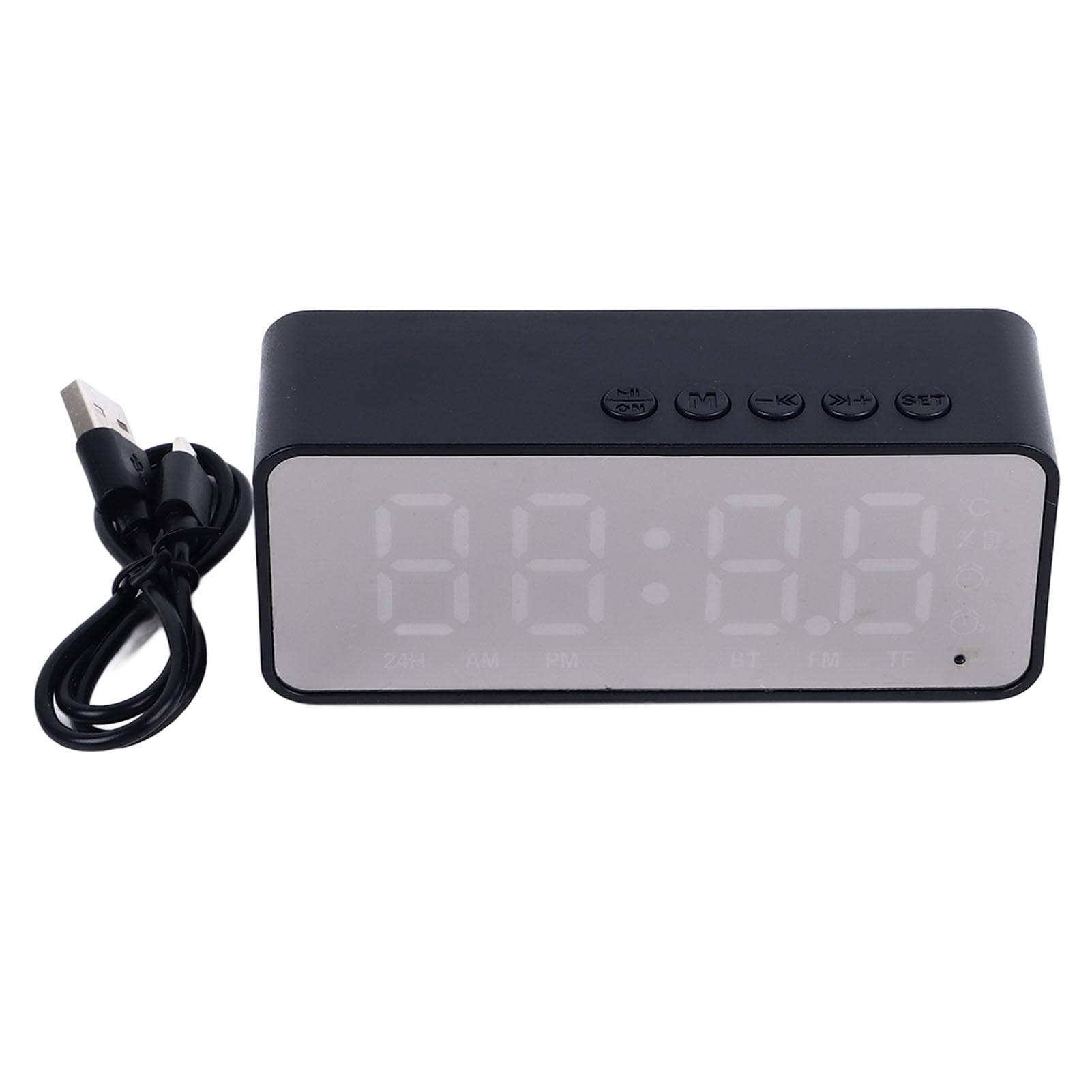 Mirror Alarm Clock Bluetooth Speaker Rechargeable Digital Alarm Clock Bluetooth Speaker for Bedroom