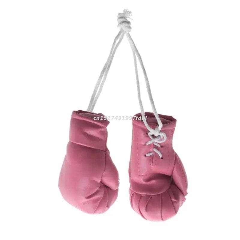 Mini Boxing Gloves Miniature Punching Gloves Holiday Christmas Ornament Hanging Decoration or Souvenir Display for Home pink