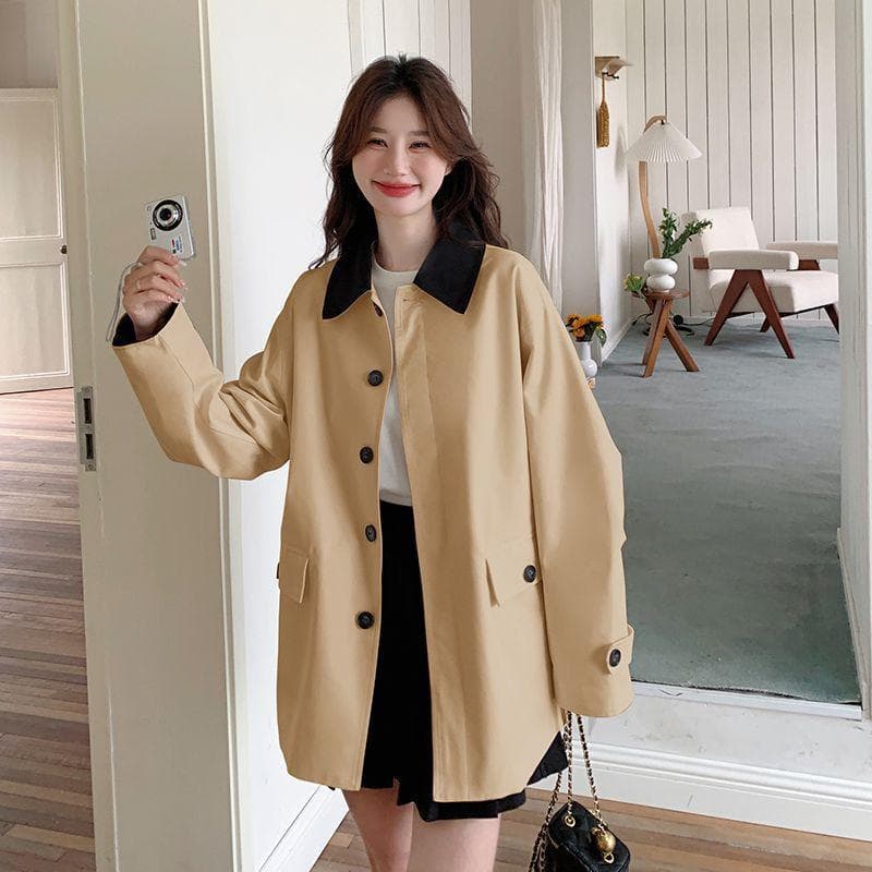 Short Trench Coat New for Women's Spring and Autumn XL