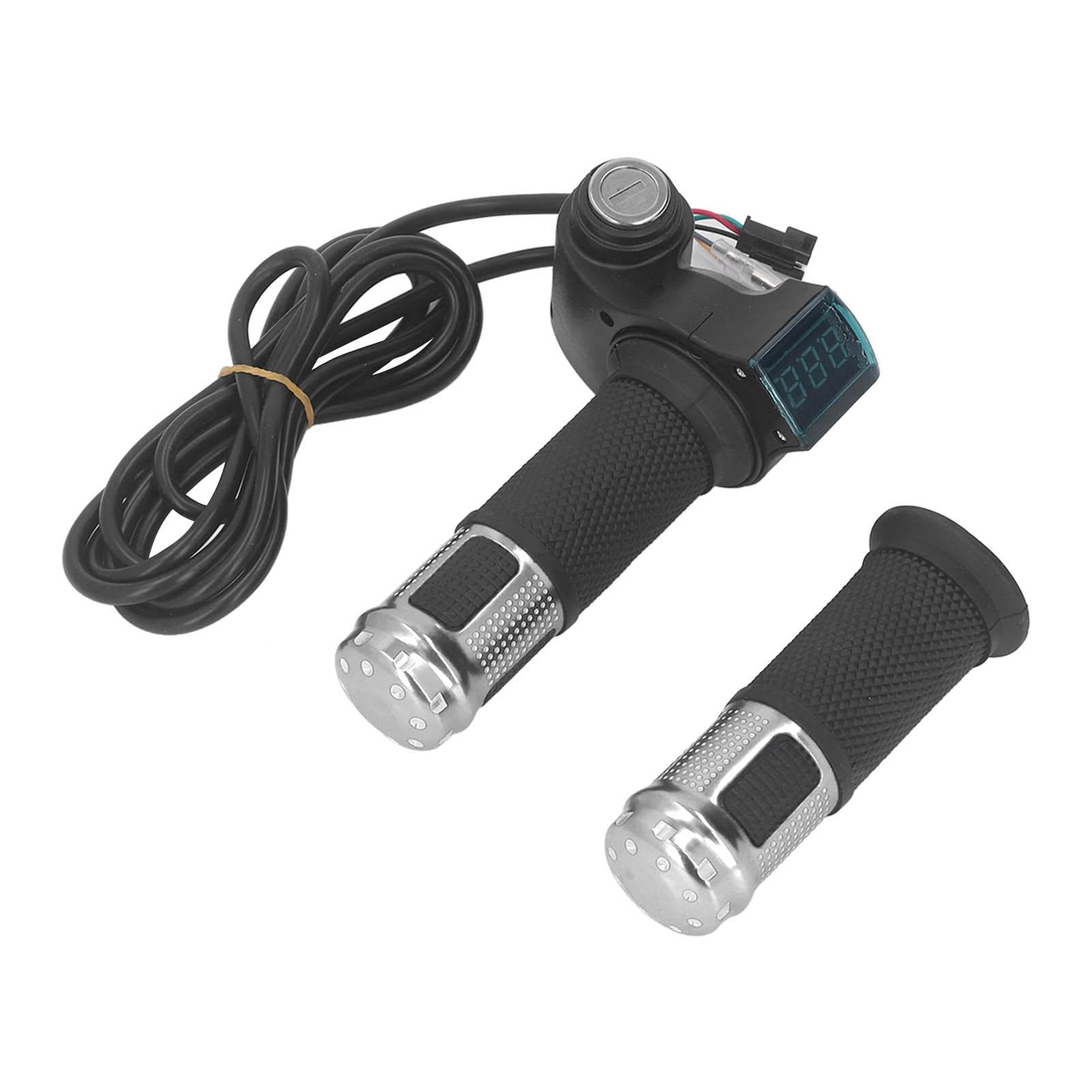 1Pair 10 Inch Electric Scooter Throttle Grip Handlebar Twist Throttle Grip with LCD Display Power