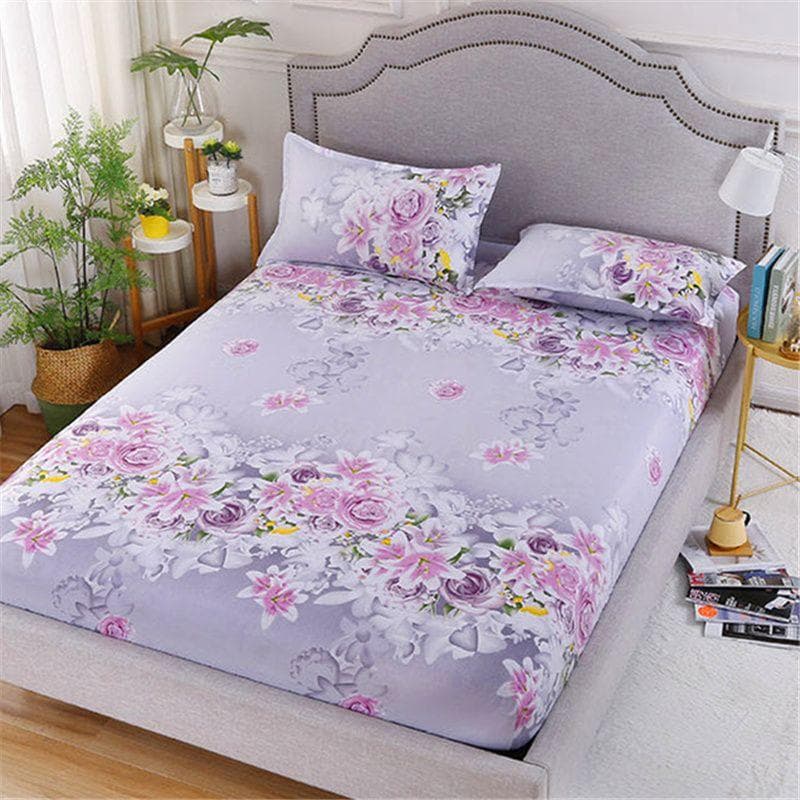 (Without Pillowcase)Fitted Sheet Mattress Cover with All-around Elastic Rubber Band Non Slip Dustproof Bed Sheet 120x200cm