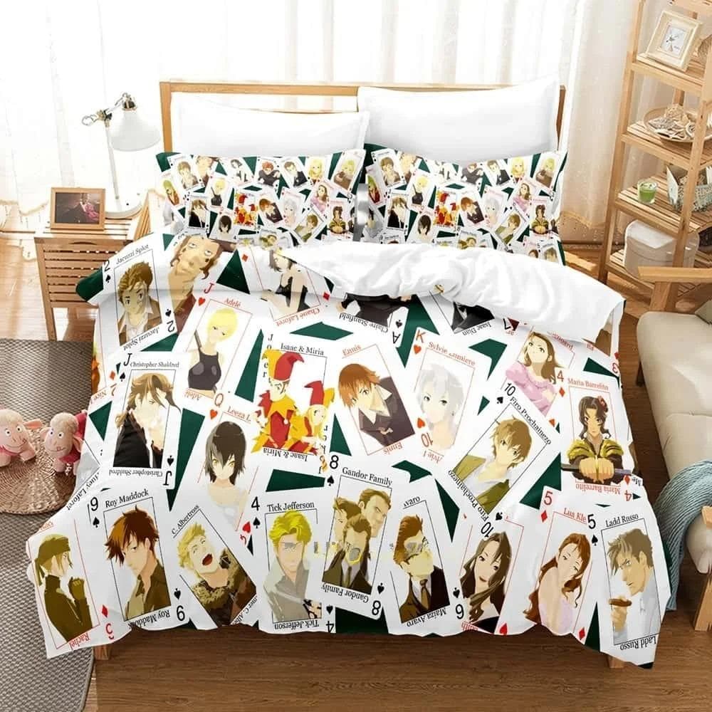 3D Print Anime Bed Sheet Set Baccano! Bedding Set Single Twin Full Queen King Size Bed Set Adult Kid Bedroom Duvet cover Sets 70x133cm 2pcs