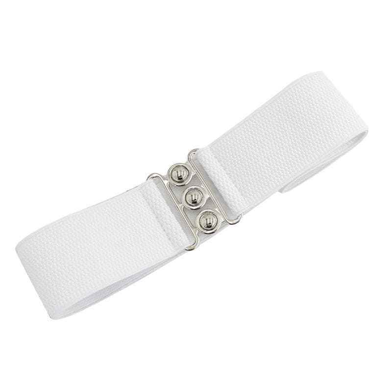 Korean Style Buckle Elastic Wide Belt Wide Cummerbund Strap Belt Waist Female Women Accessories Solid Color white