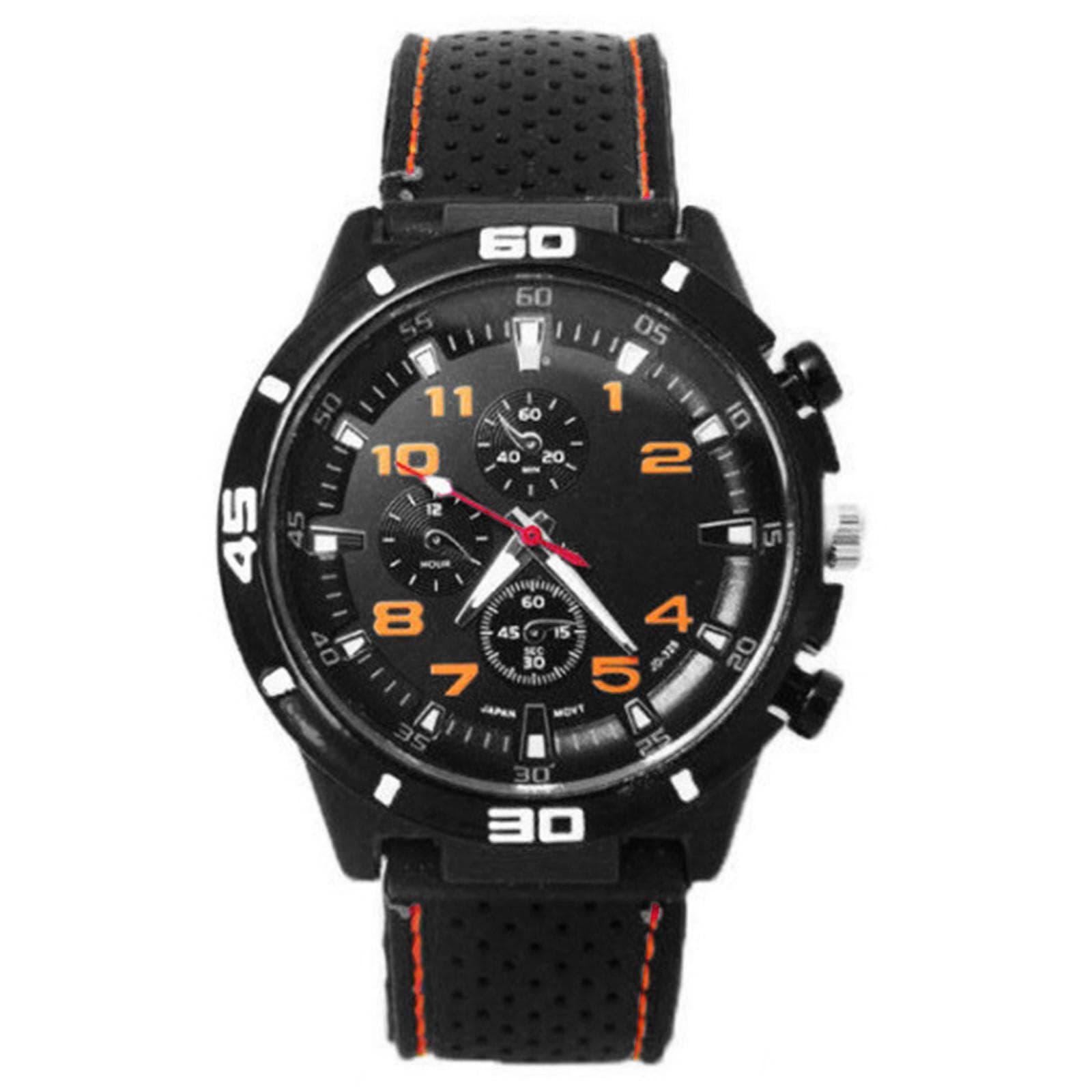 Quartz Watch Men Military Watch Sports Watch Silicone Strap Sports Watch One Size orange