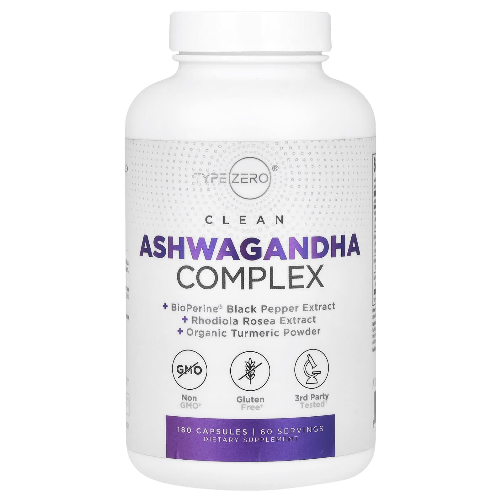 TypeZero, Clean, Ashwagandha Complex, 180 Capsules