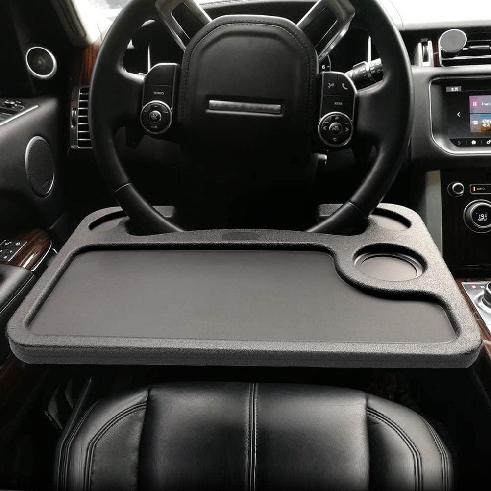 Steering Wheel Desk Auto Car Steering Wheel Tray for Computer Food Snack Lunch Drinking Car Laptop black