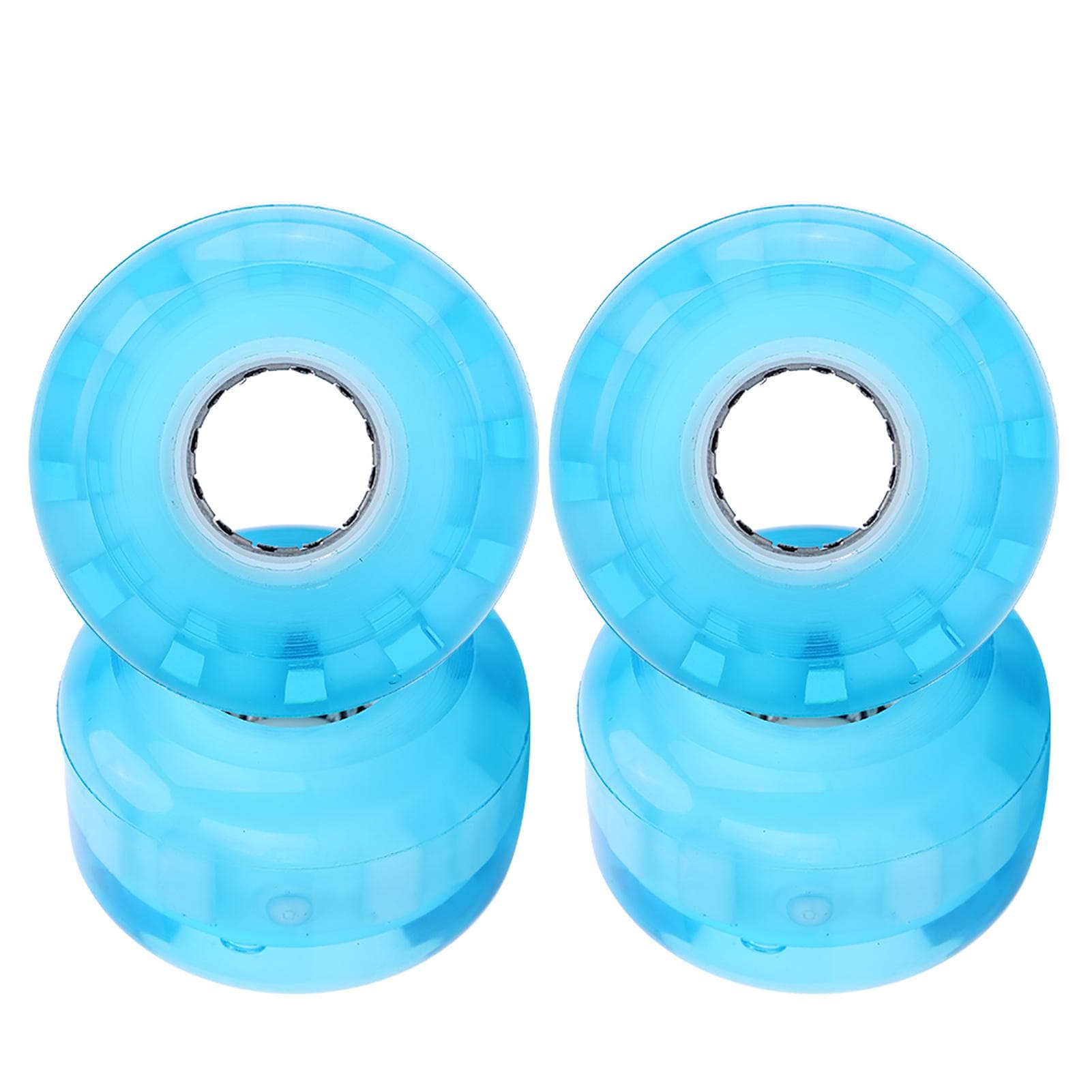 4PCs Set High Elastic PU Skateboard Flashing Wheel 52mm Professional AntiSkid No Noise(Blue )
