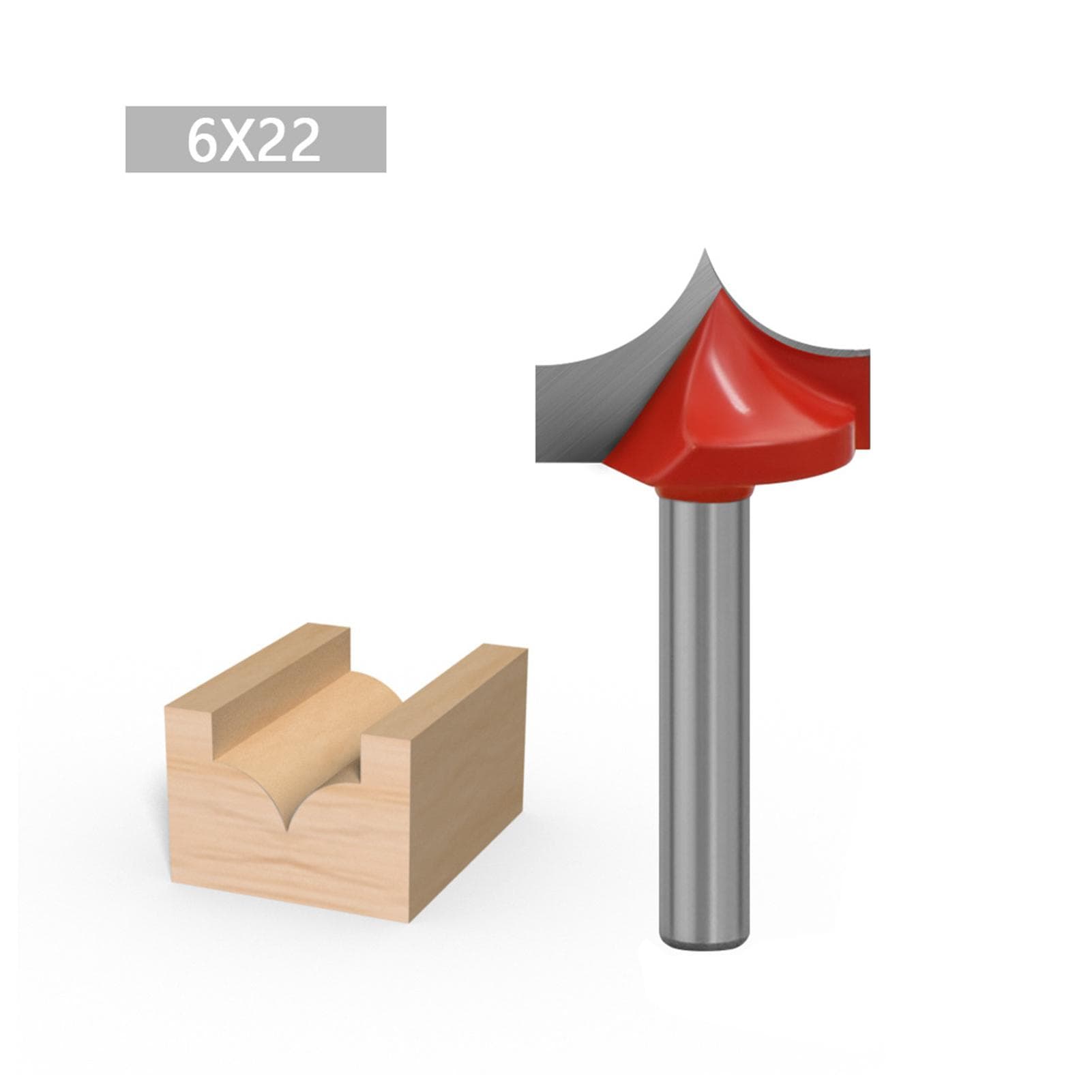 Router Bits Groove Point Cutting Round Edge 6mm Shank 16mm Blade Diameter for Woodworking Milling 22mm