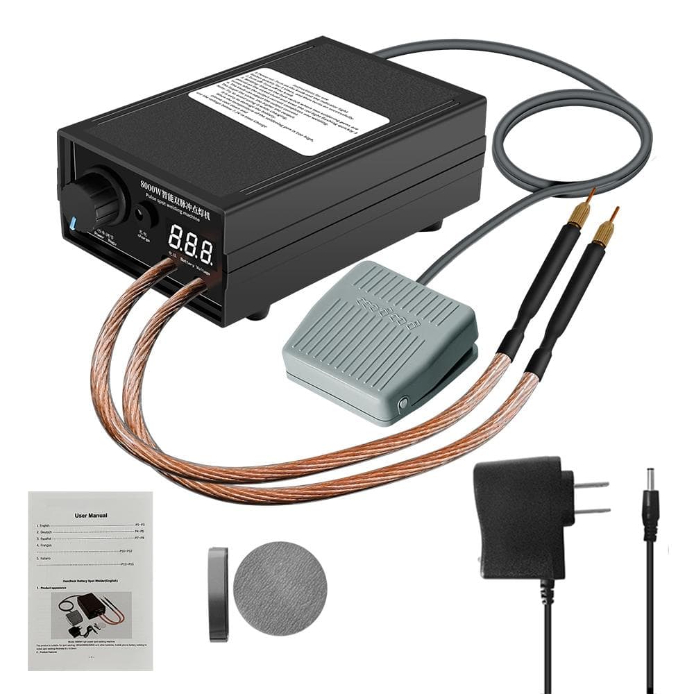 8000W High Power Dual Pulse Spots Welding Machine  for Welding 18650 Lithium Battery Cellphone pedal type US Plug